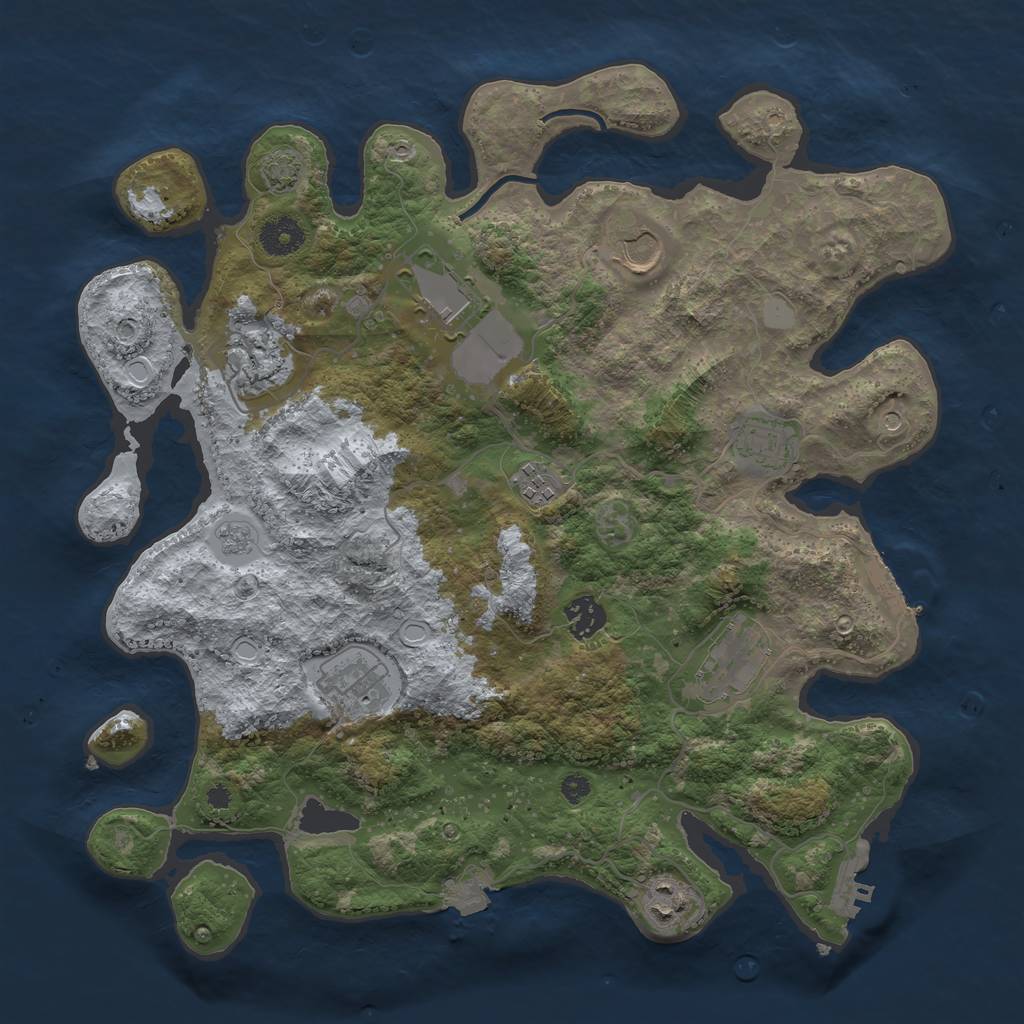 Rust Map: Procedural Map, Size: 3700, Seed: 27482343, 17 Monuments