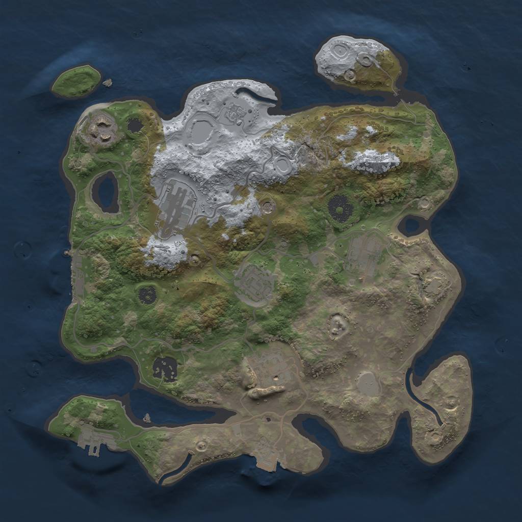Rust Map: Procedural Map, Size: 3000, Seed: 1161348828, 14 Monuments