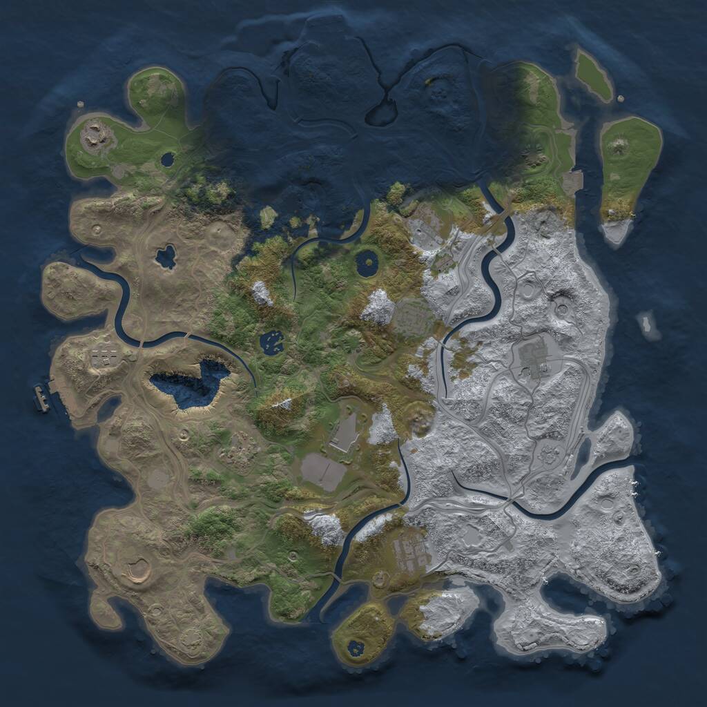 Rust Map: Procedural Map, Size: 4250, Seed: 2093332377, 16 Monuments