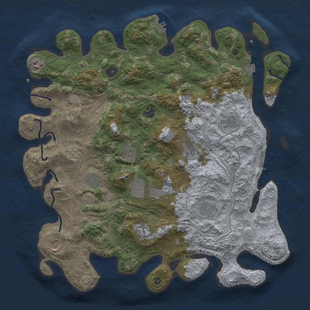 Rust Map: Procedural Map, Size: 4250, Seed: 2093332377, 19 Monuments