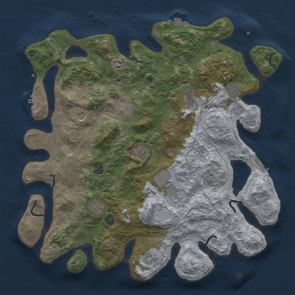 Rust Map: Procedural Map, Size: 4500, Seed: 356945, 19 Monuments