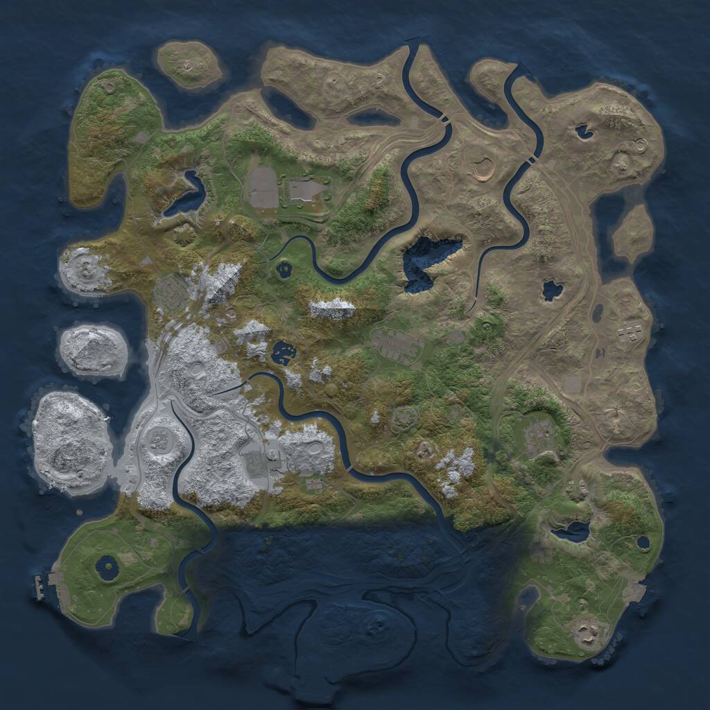 Rust Map: Procedural Map, Size: 4500, Seed: 1722427781, 15 Monuments