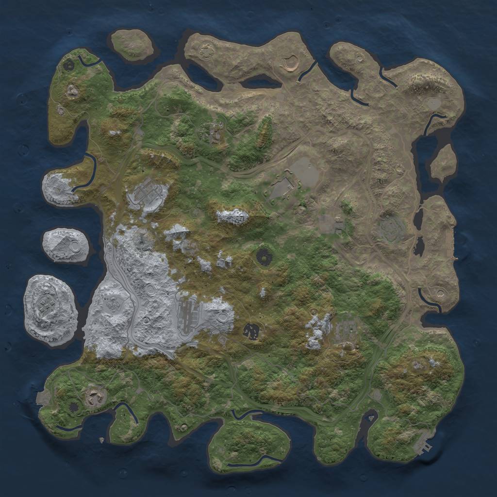 Rust Map: Procedural Map, Size: 4500, Seed: 1722427781, 19 Monuments