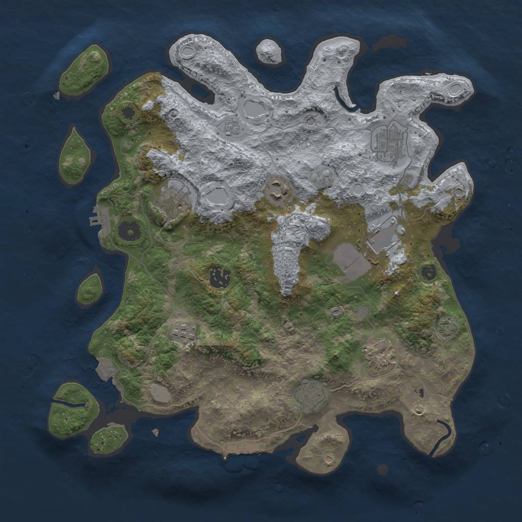 Rust Map: Procedural Map, Size: 3600, Seed: 1606649890, 16 Monuments