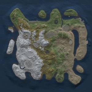 Thumbnail Rust Map: Procedural Map, Size: 3300, Seed: 25412423, 15 Monuments