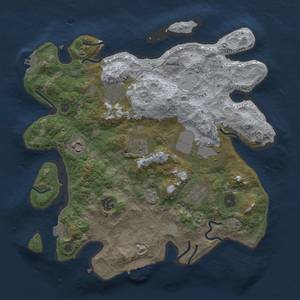 Thumbnail Rust Map: Procedural Map, Size: 3500, Seed: 1739778756, 14 Monuments