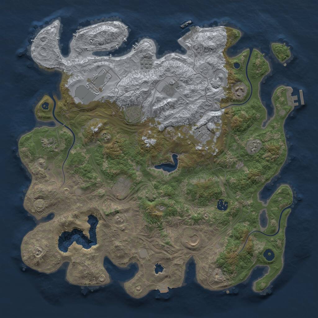 Rust Map: Procedural Map, Size: 4250, Seed: 610920978, 16 Monuments