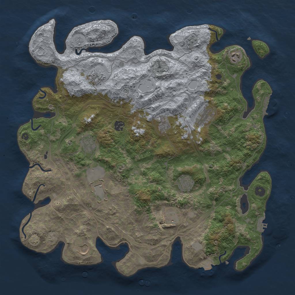 Rust Map: Procedural Map, Size: 4250, Seed: 610920978, 19 Monuments