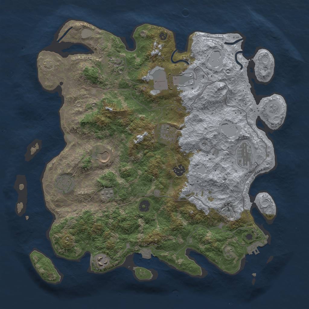 Rust Map: Procedural Map, Size: 4000, Seed: 1489205795, 16 Monuments