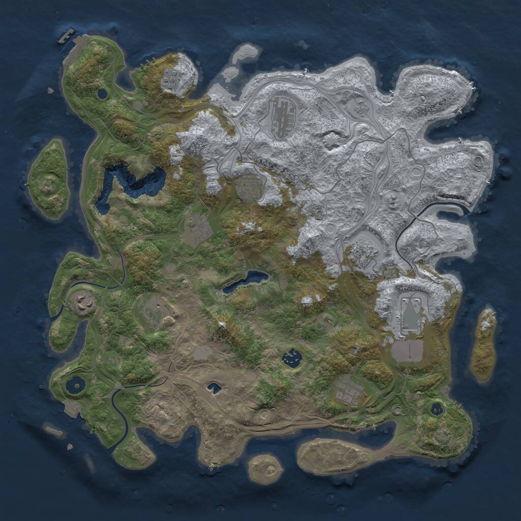 Rust Map: Procedural Map, Size: 4250, Seed: 1245344384, 15 Monuments
