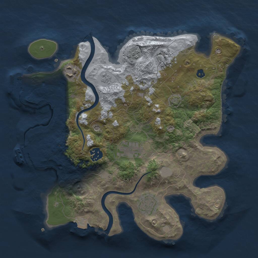 Rust Map: Procedural Map, Size: 3000, Seed: 899598944, 12 Monuments