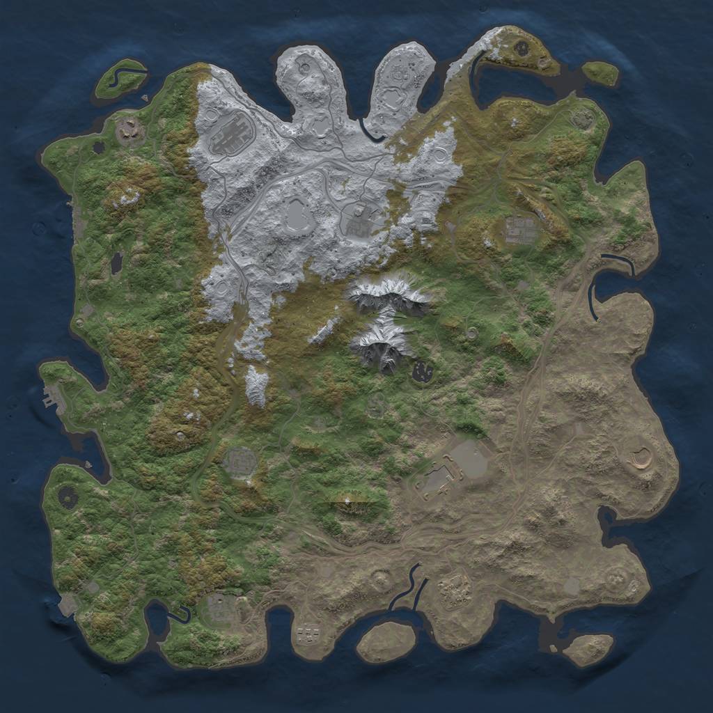 Rust Map: Procedural Map, Size: 5000, Seed: 978869, 19 Monuments