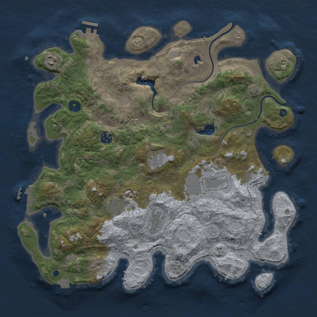 Rust Map: Procedural Map, Size: 4000, Seed: 12361411, 13 Monuments