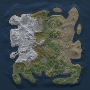 Thumbnail Rust Map: Procedural Map, Size: 3500, Seed: 724482247, 17 Monuments