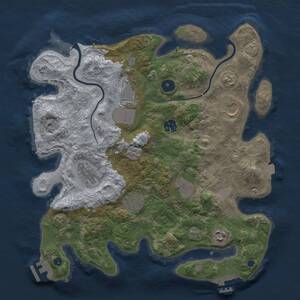 Thumbnail Rust Map: Procedural Map, Size: 3500, Seed: 724482247, 14 Monuments