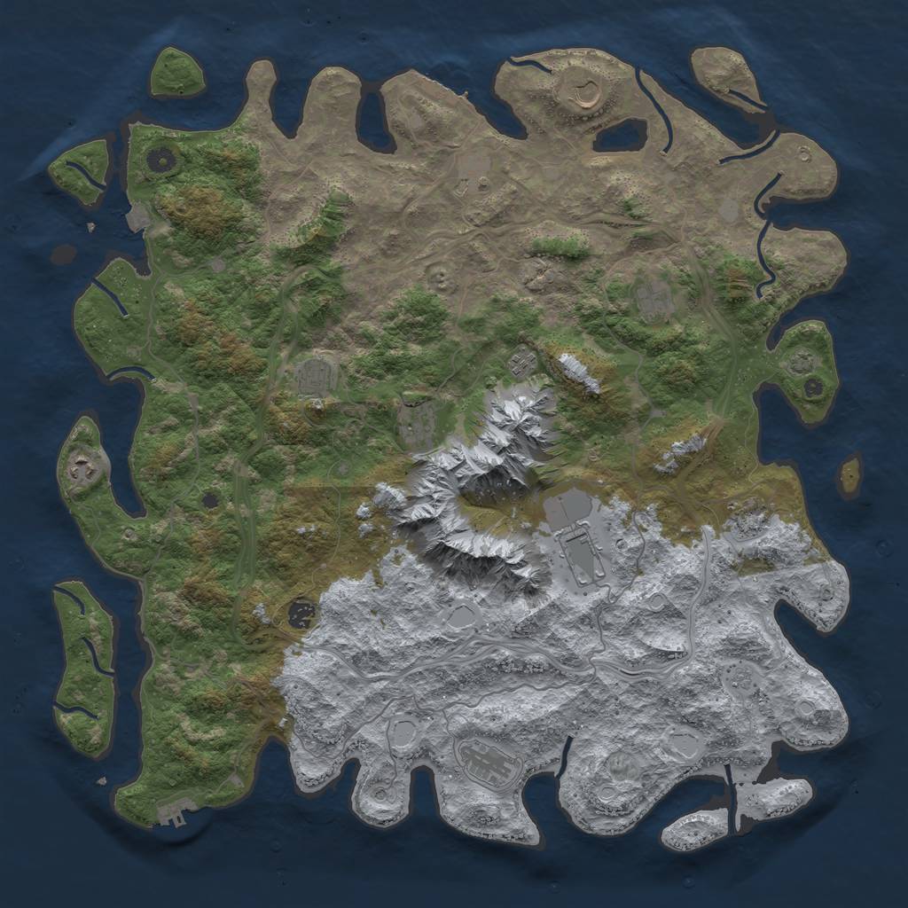 Rust Map: Procedural Map, Size: 5000, Seed: 1033535039, 19 Monuments