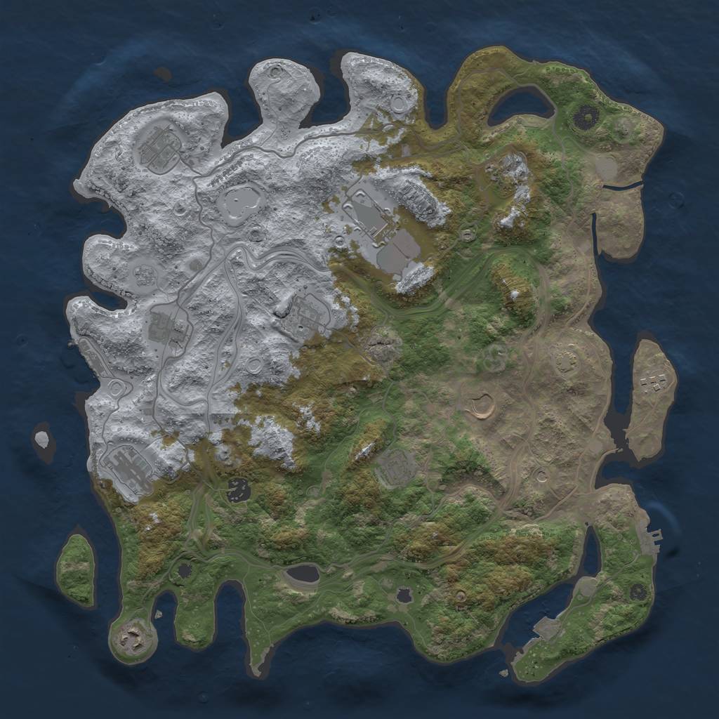 Rust Map: Procedural Map, Size: 4250, Seed: 585310300, 19 Monuments