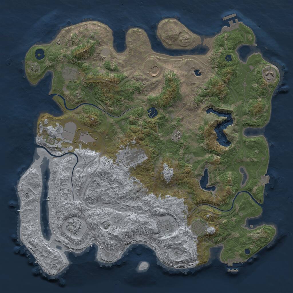 Rust Map: Procedural Map, Size: 4250, Seed: 154139985, 16 Monuments
