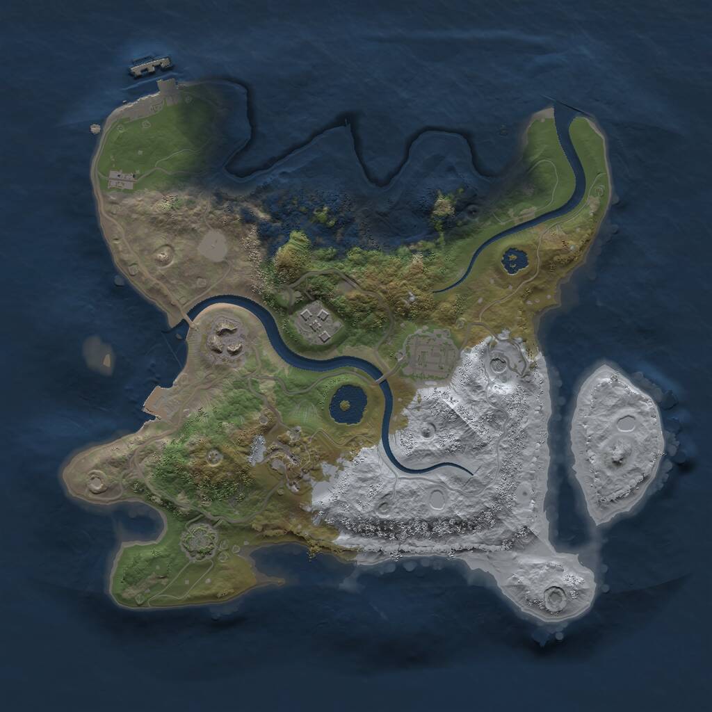 Rust Map: Procedural Map, Size: 2800, Seed: 454, 8 Monuments