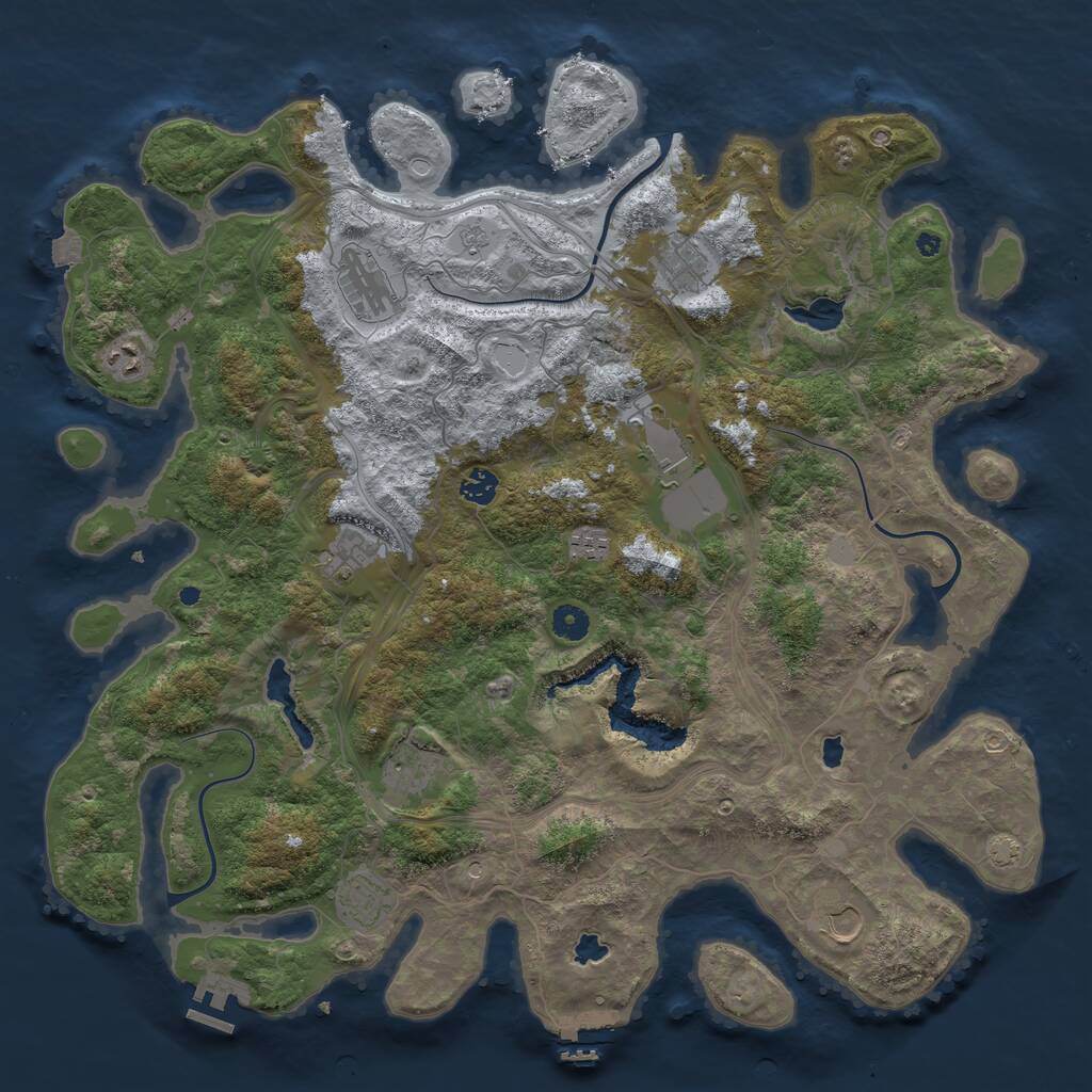 Rust Map: Procedural Map, Size: 4500, Seed: 191978, 16 Monuments