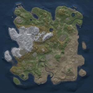 Thumbnail Rust Map: Procedural Map, Size: 3700, Seed: 283072363, 15 Monuments