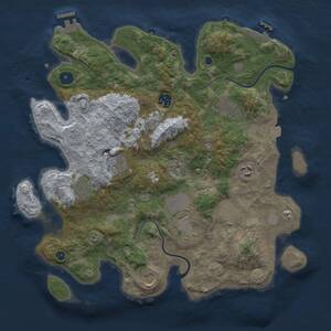 Thumbnail Rust Map: Procedural Map, Size: 3700, Seed: 283072363, 14 Monuments