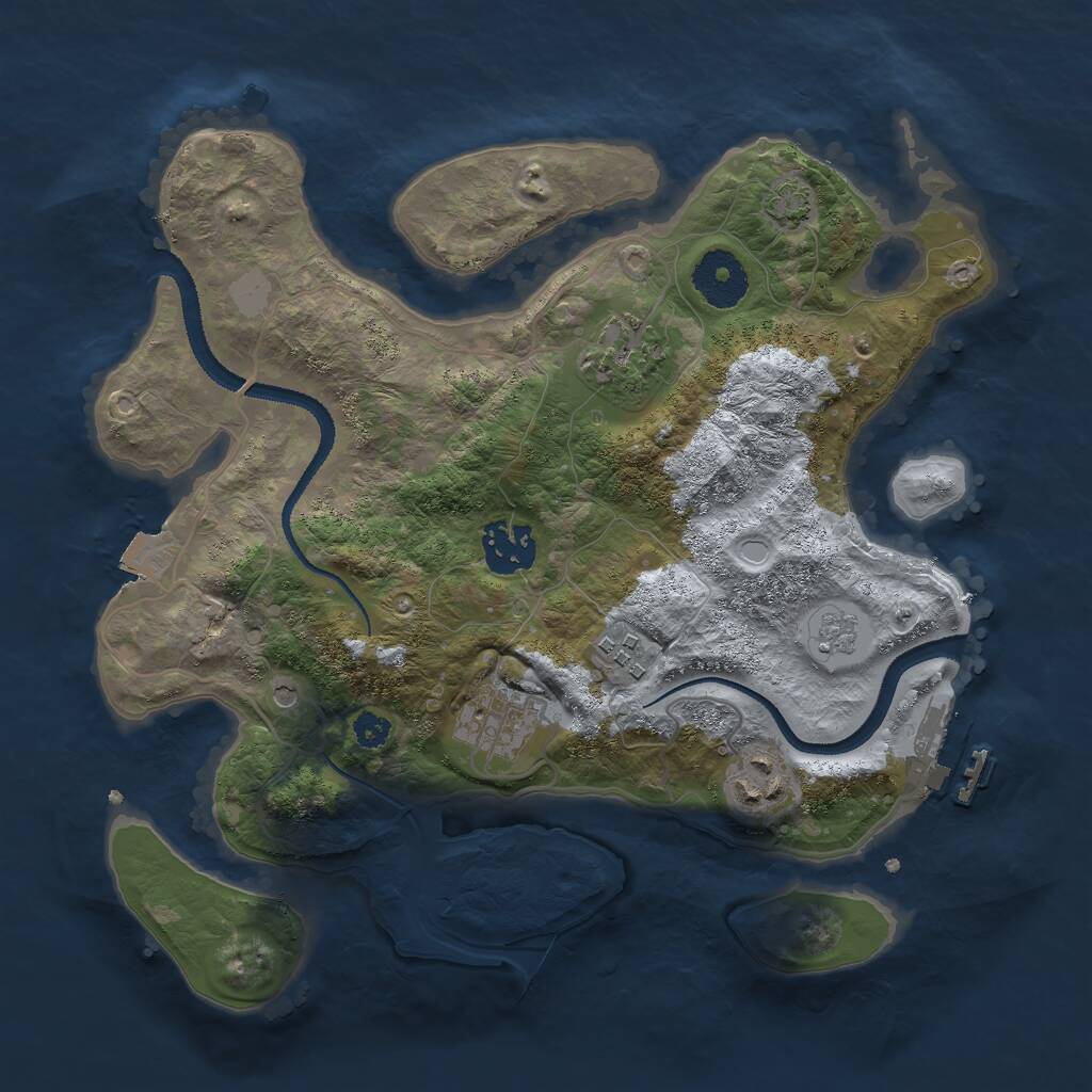 Rust Map: Procedural Map, Size: 3000, Seed: 1621058529, 10 Monuments