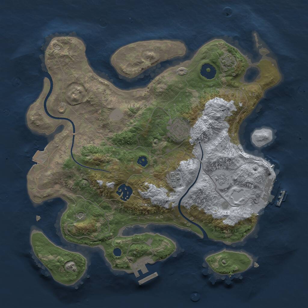 Rust Map: Procedural Map, Size: 3000, Seed: 1621058529, 9 Monuments