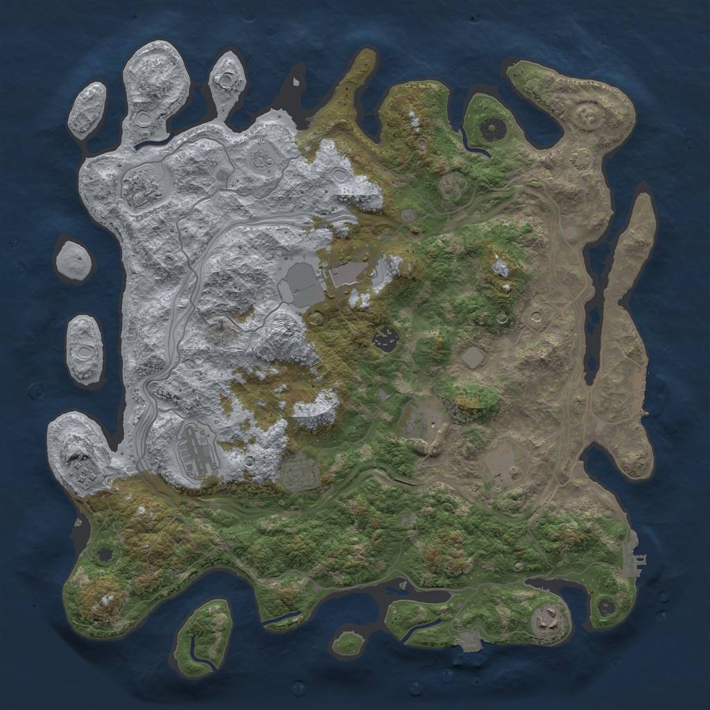 Rust Map: Procedural Map, Size: 4250, Seed: 2136627, 17 Monuments