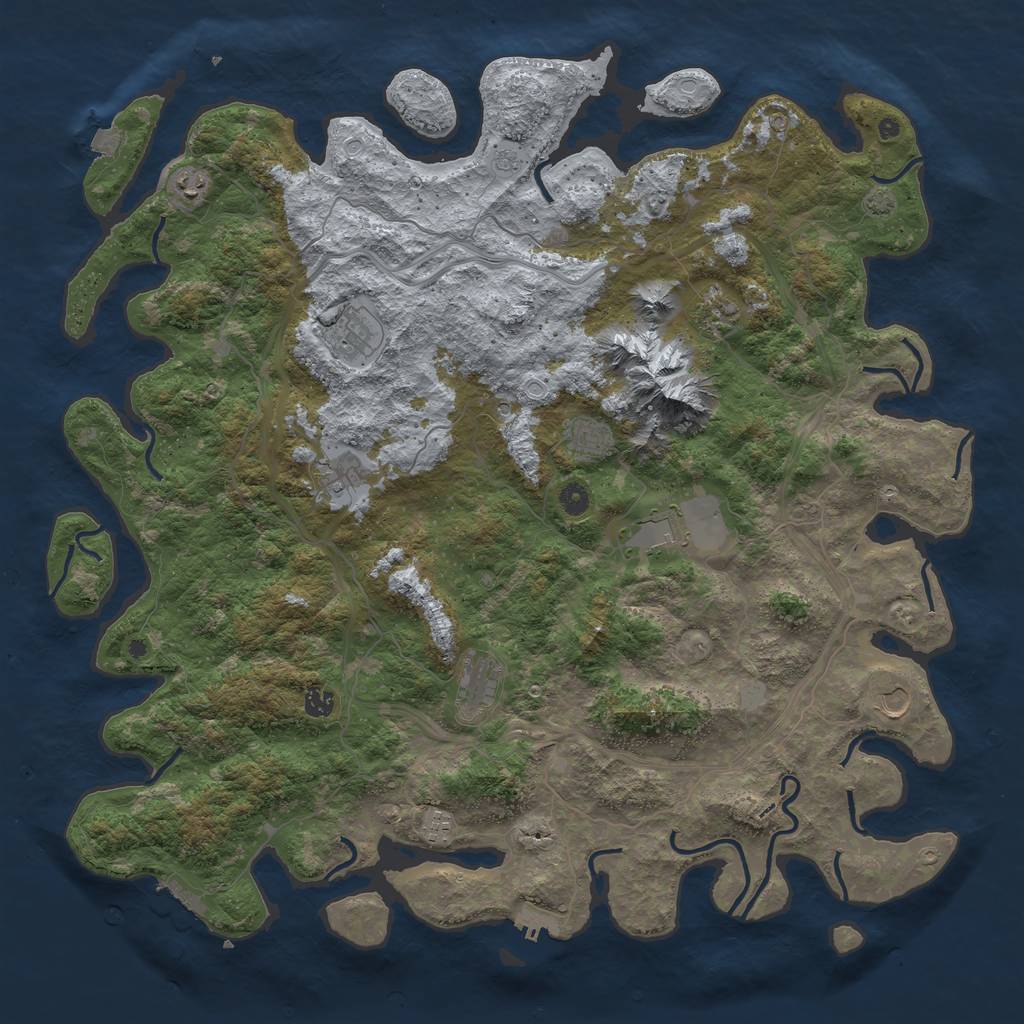 Rust Map: Procedural Map, Size: 5000, Seed: 2464289, 18 Monuments