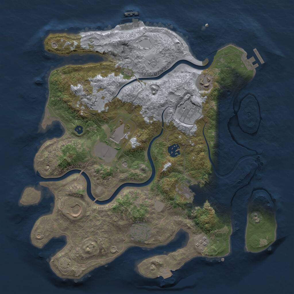 Rust Map: Procedural Map, Size: 3500, Seed: 1457279339, 15 Monuments