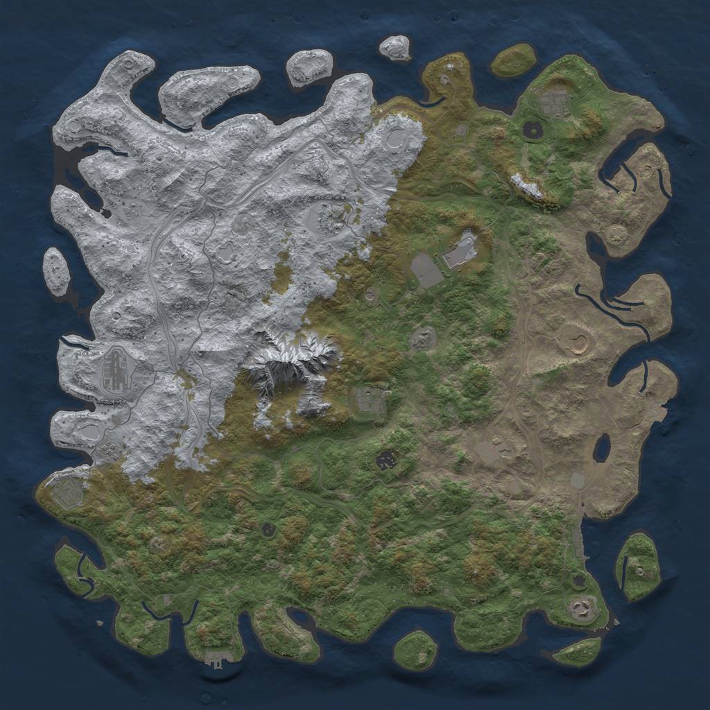 Rust Map: Procedural Map, Size: 5500, Seed: 1729824231, 19 Monuments