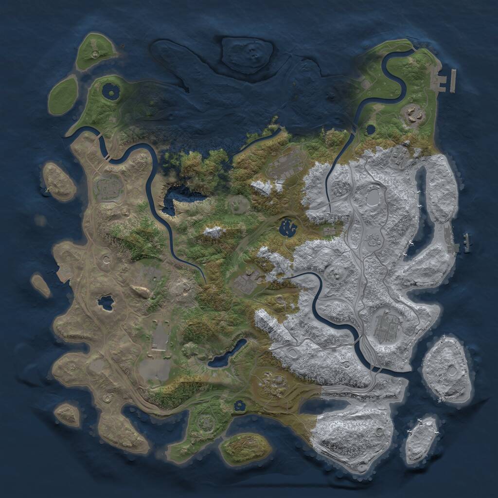Rust Map: Procedural Map, Size: 4250, Seed: 494245030, 16 Monuments