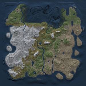 Thumbnail Rust Map: Procedural Map, Size: 4500, Seed: 6826536, 16 Monuments