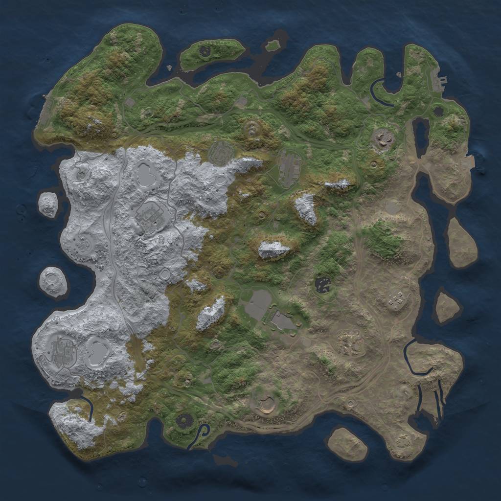 Rust Map: Procedural Map, Size: 4500, Seed: 6826536, 18 Monuments