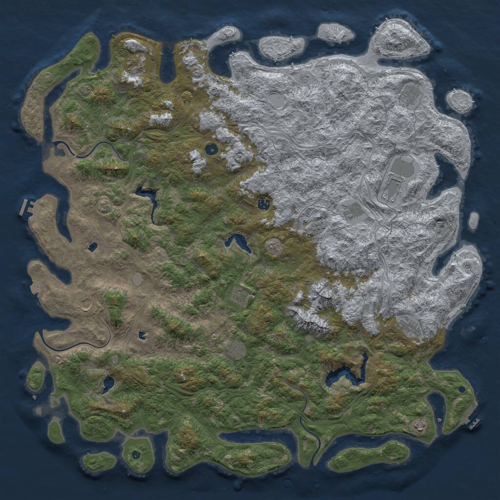 Rust Map: Procedural Map, Size: 6000, Seed: 489212147, 17 Monuments