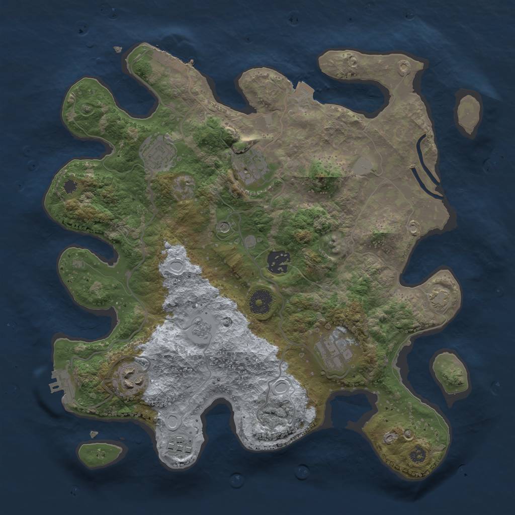 Rust Map: Procedural Map, Size: 3250, Seed: 24009, 14 Monuments