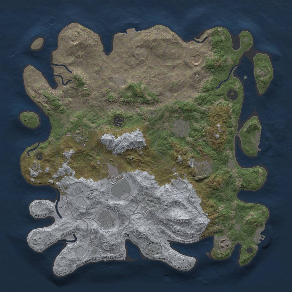 Rust Map: Procedural Map, Size: 4000, Seed: 1634836943, 17 Monuments