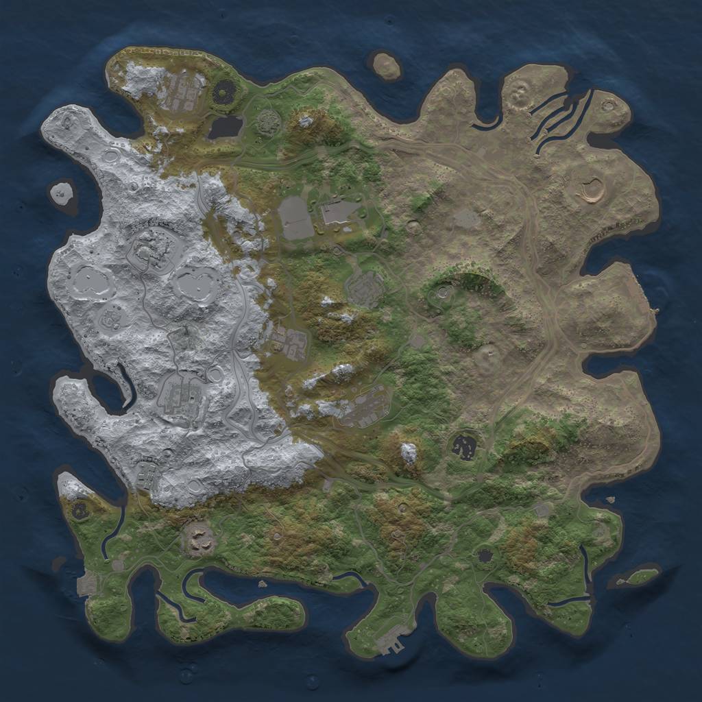 Rust Map: Procedural Map, Size: 4250, Seed: 200648253, 19 Monuments