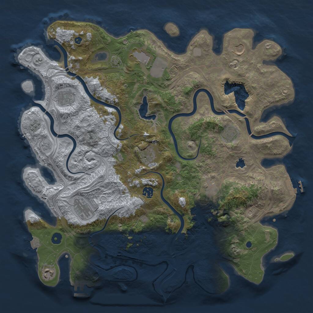 Rust Map: Procedural Map, Size: 4250, Seed: 200648253, 16 Monuments