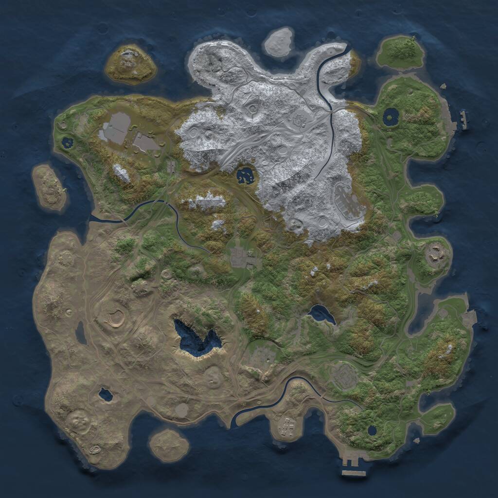 Rust Map: Procedural Map, Size: 4250, Seed: 3343242, 15 Monuments