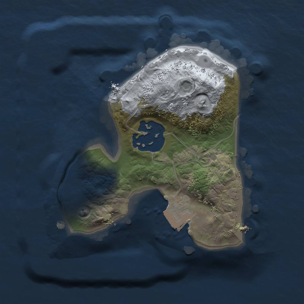 Rust Map: Procedural Map, Size: 1420, Seed: 1, 2 Monuments