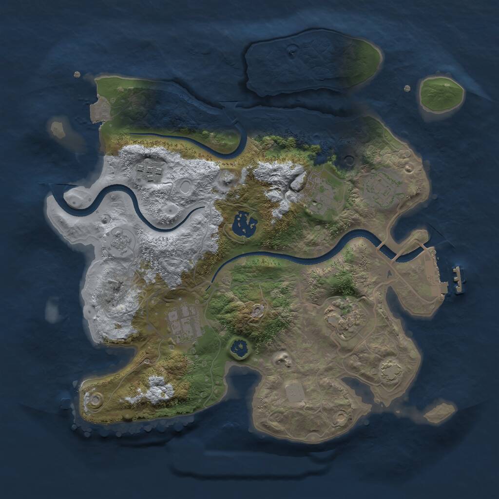 Rust Map: Procedural Map, Size: 3000, Seed: 19150, 11 Monuments