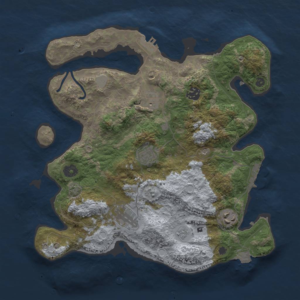Rust Map: Procedural Map, Size: 3250, Seed: 788467434, 13 Monuments