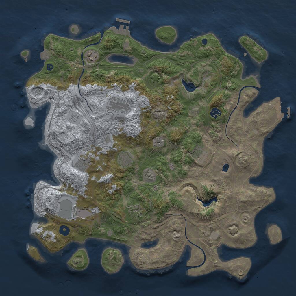 Rust Map: Procedural Map, Size: 4250, Seed: 1541814194, 15 Monuments