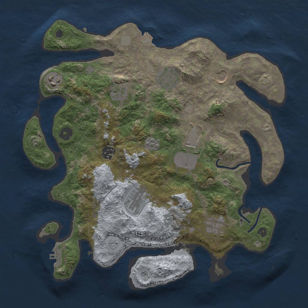 Rust Map: Procedural Map, Size: 3500, Seed: 981592299, 16 Monuments