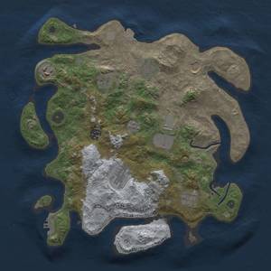 Thumbnail Rust Map: Procedural Map, Size: 3500, Seed: 981592299, 16 Monuments