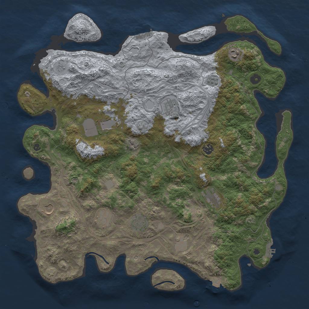 Rust Map: Procedural Map, Size: 4500, Seed: 426478, 18 Monuments