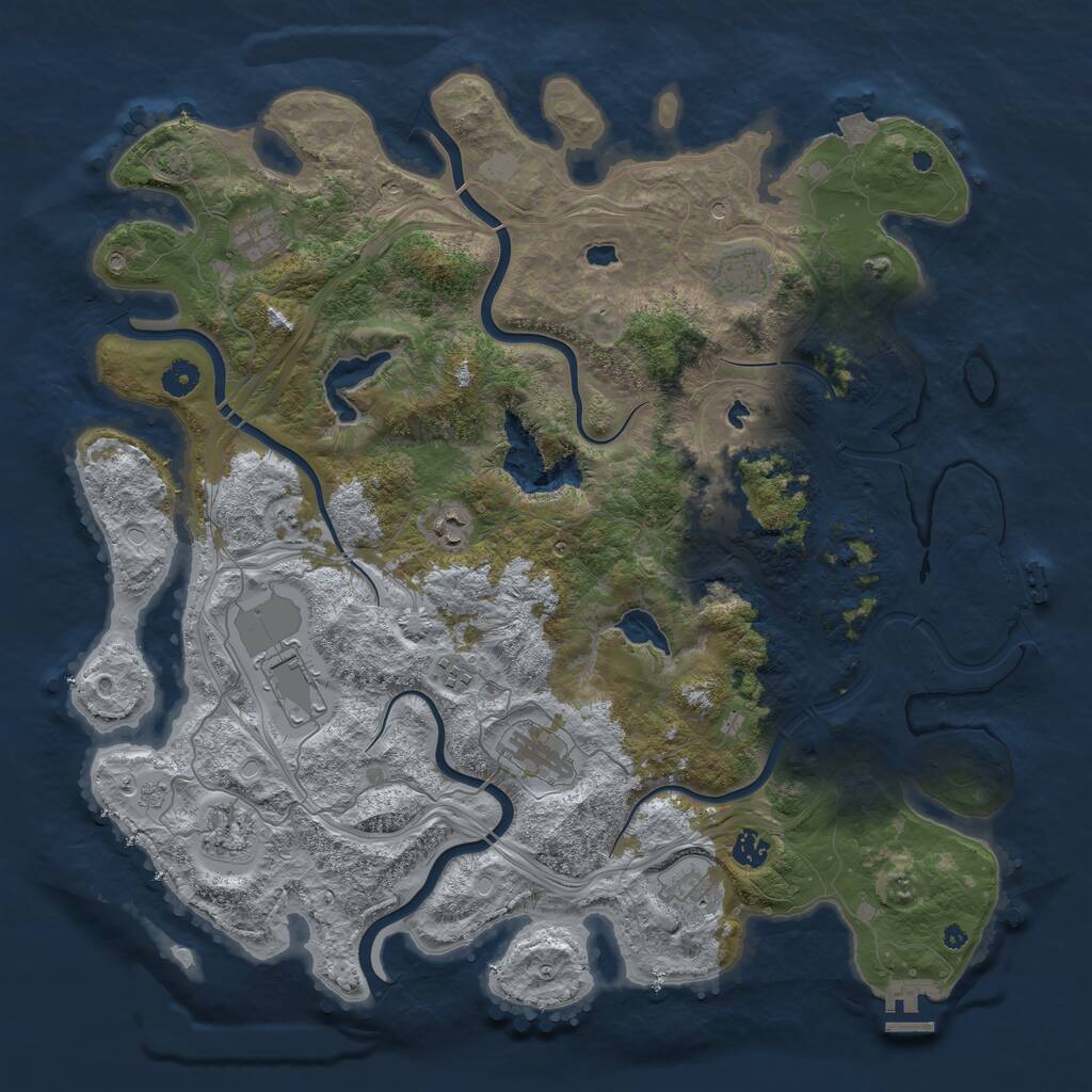 Rust Map: Procedural Map, Size: 4500, Seed: 6435871, 16 Monuments