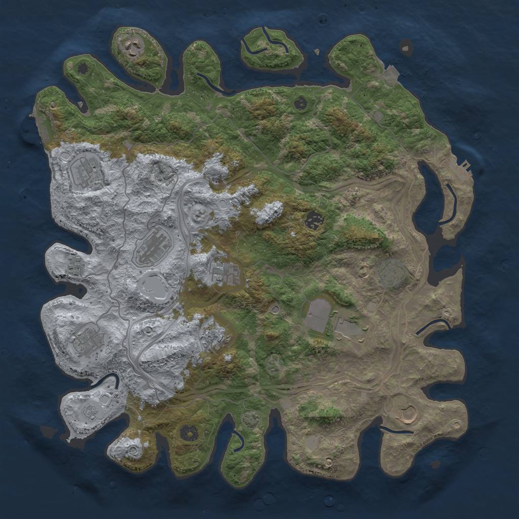 Rust Map: Procedural Map, Size: 4250, Seed: 373147391, 19 Monuments